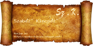 Szabó Kincső névjegykártya