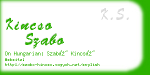 kincso szabo business card